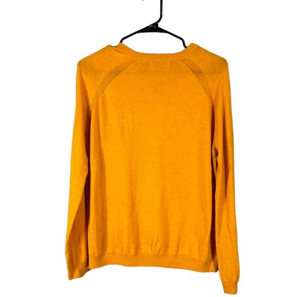 MNG by Mango Orange Long Sleeve Crew Neck Knit Pullover Sweater Women Sz S - Picture 2 of 7